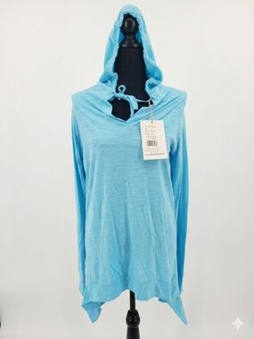 Earth Yoga Aqua Hooded Tunic with Tie